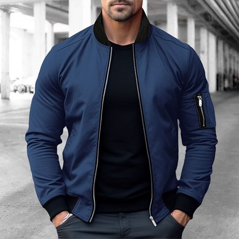 Season:Winter,Fall; Fabric:Polyester; Sleeve Length:Long Sleeve; Gender:Men's; Style:Comfort,Fashion,Streetwear; Occasion:Daily Wear,Outdoor,Sport; Outerwear Length:Short; Placket:Zipper; Function:Warm; Pattern:Plain; Design:Pocket; Neckline:Stand Collar; Outerwear Type:Bomber Jacket,Varsity Jacket; Listing Date:09/12/2023; Bust:; Length:; Shoulder Width:; Sleeve: Green Khaki Jacket, Plain Fashion, Jacket Varsity, Jacket Outdoor, Outfits Hombre, Streetwear Mode, Khaki Jacket, Wind Jacket, Aviator Jackets