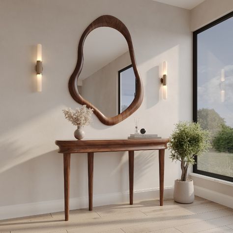 Asymmetrical wooden mirrors not only add a modern touch to your home, but also tell a story from nature. Each mirror has a unique design that reflects the unique texture and character of natural wood. When hung on the walls of your home, these mirrors enliven your living space by adding a nature-inspired atmosphere to your interior. While each mirror brings the beauty of nature to your home, it also attracts attention with its unique design

To review and purchase products
Click on the Etsy link Walnut Mirror, Wooden Mirror Frame, Wooden Mirror, Wooden Frames, Natural Wood, Walnut, Nature Inspiration, Living Spaces, Unique Designs