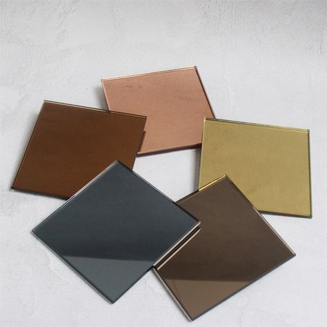 Tinted mirror with different colors and beveled edges Tinted Mirror Wall, Tinted Glass Texture, Tinted Mirrors, Brown Tinted Mirror, Grey Tinted Mirror, Organic Tinted Mirror, Black Tinted Mirror, Architecture Ceiling, Mirror Ceiling