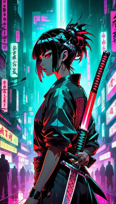 Neon Samurai, Cyberpunk Illustration, Beats Wallpaper, Mikhail Baryshnikov, World Of Dance, Cartoon Character Tattoos, Cyberpunk Anime, Human Spirit, Cool Backgrounds Wallpapers