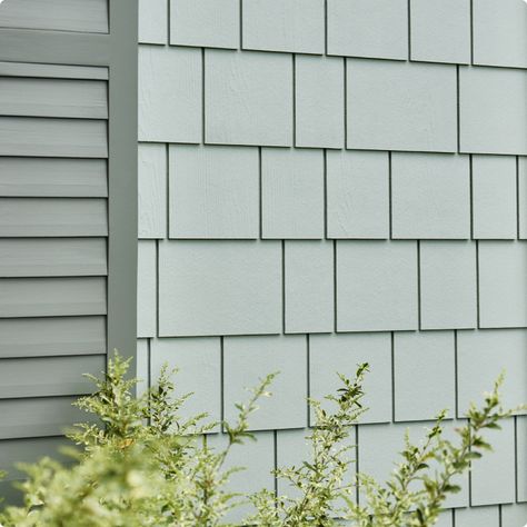 Hardie® Shingle Siding | James Hardie James Hardie Shingle Siding, Hardie Shingle Siding, Hardie Plank Siding, Siding Styles, Master Remodel, Types Of Siding, Shake Siding, Siding Trim, Hardie Plank