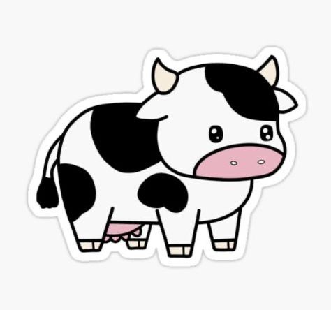 Cow Stickers, Cow Print Wallpaper, Preppy Stickers, Cute Kawaii Animals, Film Poster Design, Tumblr Stickers, Cow Painting, Photo Stickers, Cute Animal Drawings Kawaii