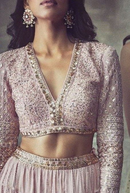 Simple Lengha Blouse Design, Full Sleves Desine For Blouse Lehenga, Full Sleeve Blouse Designs For Lehenga, Modern Blouse Designs Saree Classy, Lengha Blouse Designs Full Sleeves, Full Sleeves Lehenga Blouse, Long Sleeves Blouses For Lehenga, Lehenga Blouse Designs Full Sleeves, Sangeet Night Outfit