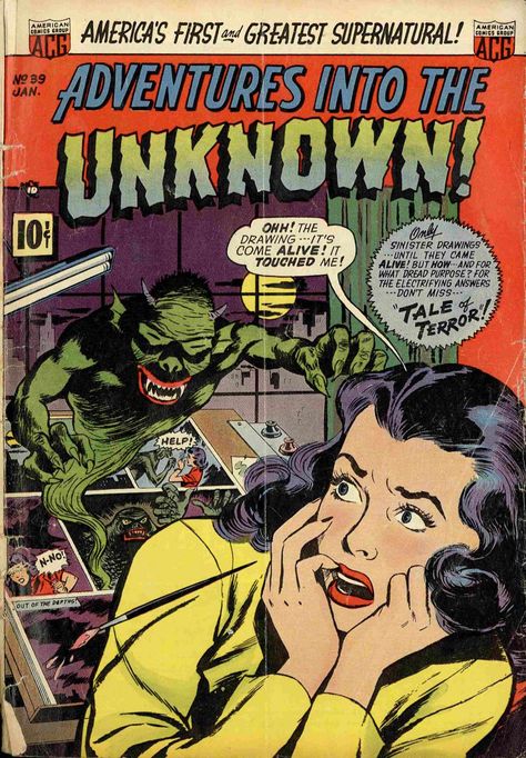 Vintage Horror Comic, Skater Tattoos, Horror Poster, Comic Pop Art, Horror Comic, Golden Age Comics, Classic Comic Books, Horror Posters, Retro Horror