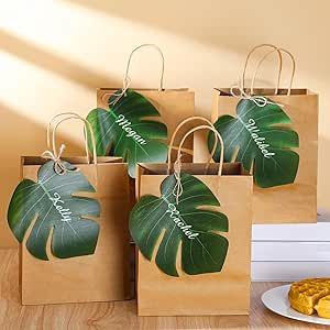 Dinifee Bachelorette Gift Bags Bulk Luau Gift Bags with Palm Leaves Hawaiian Gift Bags Tropical Gift Bags Artificial Monstera Kraft Paper Bridesmaid Bag for Wedding Hawaiian Party(24 Set) Luau Gift Bags, Hawaiian Gift Bag Ideas, Christmas Luau, Monstera Wedding, Luca Party, Bachelorette Gift Bags, Tropical Theme Party, Bag For Wedding, Hawaii Theme