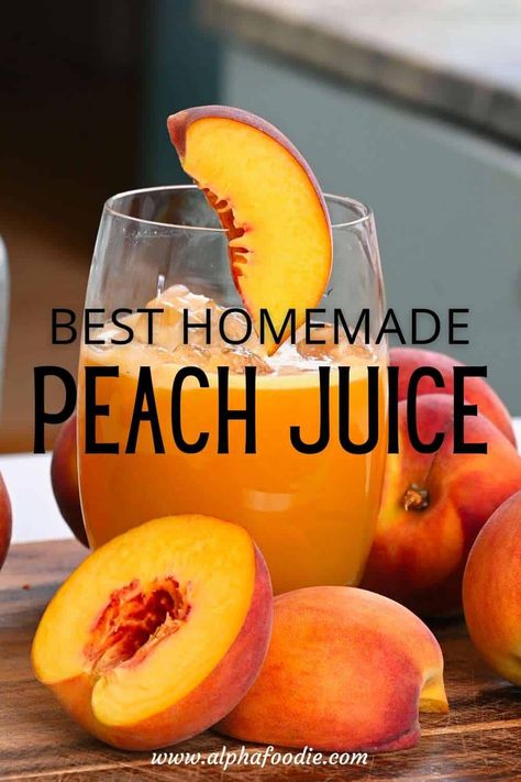 How to make peach juice and peach nectar in a juicer or blender! It’s simple yet sweet, refreshing, and packed with flavor, perfect for summer! Peach Nectar Recipe, How To Make Juice, Fat Flush Drink, Diy Juice, Peach Water, Delicious Smoothie Recipes, Canning Peaches, Fruit Juice Recipes, Peach Nectar