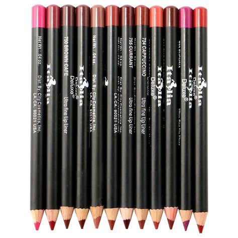 Lip Liner Collection, Italia Deluxe, Lip Liner Set, Lip Colours, Colored Pencil Portrait, Makeup Shades, Lip Liners, Gift Inspo, Game Accessories