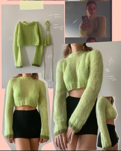 Knit Fashion Pattern, Instruções Origami, Mohair Knit, Crochet Fashion Patterns, Diy Crochet Projects, Summer Knitting, Clothes Crafts, Knitting Tutorial, Thank U