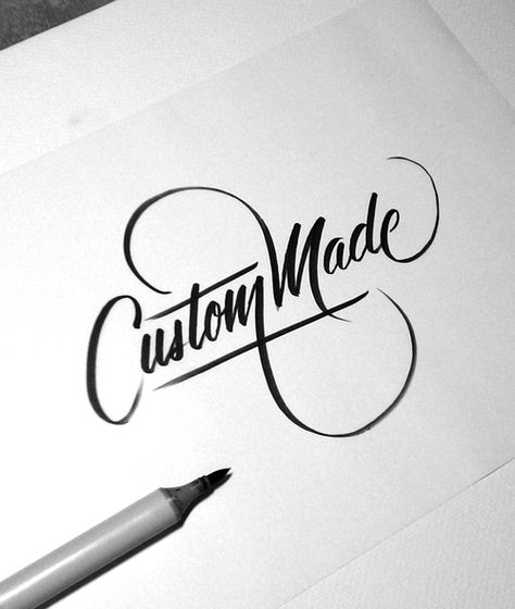 Custom Made — Neil Secretario                                                                                                                                                                                 Más Typographie Logo, Alfabet Font, Inspiration Typographie, Hand Lettering Inspiration, Hand Drawn Lettering, Brush Script, Types Of Lettering, Script Lettering, Calligraphy Letters