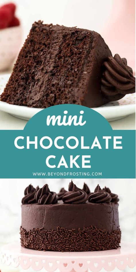 6 Inch Chocolate Cake Recipe, Mini Chocolate Cake Recipe, Chocolate Cake For Two, Small Chocolate Cake, Cake For Two, Mini Chocolate Cake, Mini Cake Recipe, Small Batch Baking, Dessert For Two