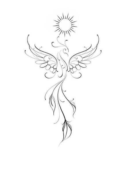 Phoenix Feather Tattoos, Phoenix Tattoo Feminine, Small Phoenix Tattoos, Phönix Tattoo, Butterfly Back Tattoo, Small Girly Tattoos, Phoenix Tattoo Design, Light Tattoo, Red Ink Tattoos