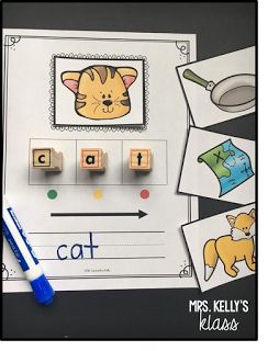 CVC words - build it, blend it, write it Cvc Elkonin Boxes Free, Elkonin Boxes Activities, Kinder Literacy Centers, Elkonin Boxes, Kindergarten Word Families, Second Grade Ideas, Middle Sounds, Emergent Literacy, Cvc Activities