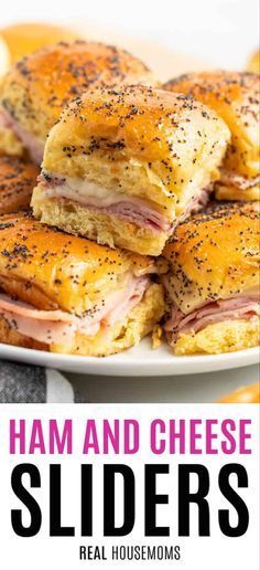 Sliders Recipes Hawaiian Rolls, Ham Cheese Sliders, Ham And Cheese Sliders, Cheese Sliders, Slider Recipes, Football Food, Chapati, Ham And Cheese, Appetizer Snacks