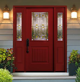 Red Front Doors, Red Front Door Ideas, Red Doors On Houses, Red Entry Door, Best Exterior Paint, Red Front Door, Front Door Paint Colors, Door Paint Colors, Painted Front Doors