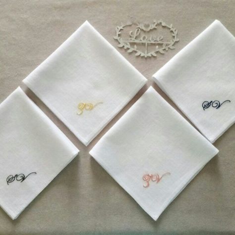 Marque Wedding, Traditional Housewarming Gifts, Mens Handkerchief, Tea Napkins, Personalized Handkerchief, Handkerchief Embroidery, Embroidered Handkerchief Wedding, Personalized Handkerchiefs, Virtual Wedding