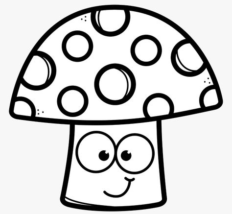 Mushroom Art Preschool, Mushroom Clipart Black And White, Me Preschool Theme, Doodle Art For Beginners, Daycare Decor, Best Nature Images, Kindergarden Activities, Preschool Coloring Pages, Baby Painting