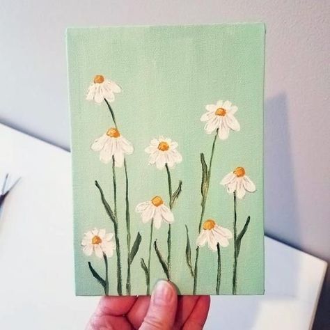 Mini Tela, Shabby Chic Wall Art, Mini Toile, Minecraft Banner Designs, Wildflower Paintings, Wallpaper Disney, Daisy Painting, Bohemian Wall Art, Easy Canvas Painting