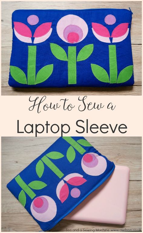 How to Sew a Laptop Sleeve - Diy Laptop Case, Clothes Upcycle, Diy Sewing Tutorials, Diy Laptop, Bag Inspiration, Computer Sleeve, Tablet Bag, Sewing Tutorials Free, Fabric Boxes