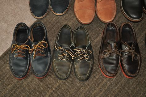 Let's Talk About Moccasins (Rancourt, Quoddy, NEOC, Highland, Russell, et al) Workwear Moccasins With Stitched Sole, Masculine Workwear Moccasins With Brogue Detailing, Luxury Gentleman's Moccasins With Moc Toe, Men's Luxury Timeless Moccasins, Russell Moccasin, Wolverine 1000, Custom Leather Belts, My First Love, Fantastic Shoes