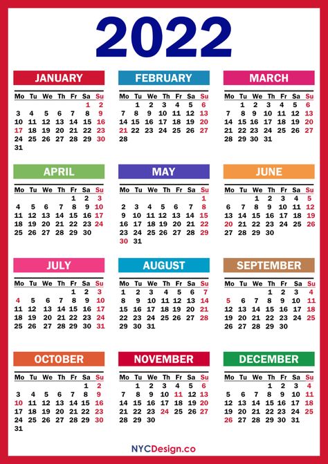 2022 Calendar Printable Free, Calender 2022, Green Calendar, Start Week, Blue Calendar, Pink Calendar, Speech Outline, Printable Things, Free Printable Calendar Templates