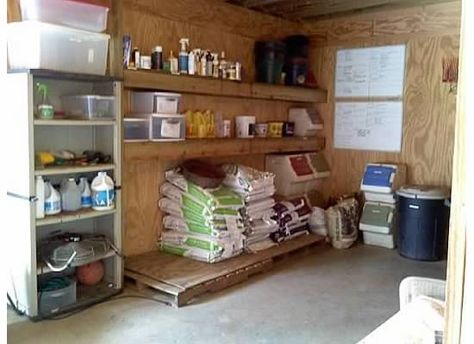 horse barn feed room 5 At Home Horse Stable, Equestrian Feed Room, Horse Feed Organization, Animal Feed Storage Ideas, Livestock Feed Storage Ideas, Horse Feed Storage Ideas, Horse Food Storage, Feed Room Horse, Horse Feed Room Organization