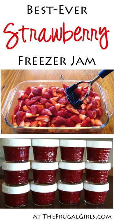 Easy Freezer Jam, Strawberry Freezer Jam Recipe, Freezer Jams, Sugar Ball, Gifts In A Jar, Strawberry Freezer Jam, Freezer Jam Recipes, Strawberry Jam Recipe, Jam Recipes Homemade