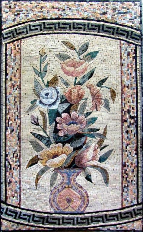 vintage mosaic - Google Search Vintage Mosaic Tile, Roman Mosaic Art, Stone Mural, Tile Flower, Mosaic Tile Patterns, Vintage Mosaic, Flower Stone, Mosaic Portrait, Roman Mosaic