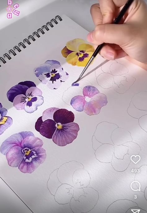 Slim Tummy, Learn Watercolor Painting, Watercolor Flowers Tutorial, Drawing Flowers, Diy Watercolor Painting, Watercolor Flower Art, Watercolor Painting Techniques, Watercolor Paintings Tutorials, Watercolor Flowers Paintings