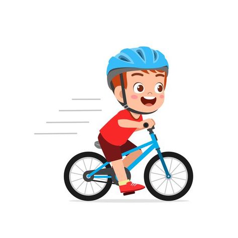 Happy cute little kid boy riding bicycle... | Premium Vector #Freepik #vector #sports #bike #bicycle #boy Riding A Bike Drawing, Biking Drawing, Riding Bike Illustration, Riding A Bike Illustration, Riding Drawing, Kids Riding Bikes, Bicycle Cartoon, Bike Cartoon, Cartoon Bike