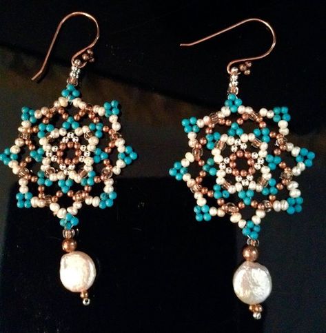 Beaded Mandala, Fabric Origami, Bracelets Diy, Design Earrings, Beaded Bracelets Diy, Woven Design, Semi Precious Stones, Stunning Earrings, Handmade Beads