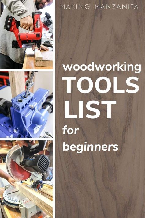 Looking to start a woodworking hobby and need to know what to get? This is post is for you! We show the best 8 woodworking tools for beginners! #woodworking #woodprojects #DIY #tools Woodworking Tools List, Woodworking Tools Router, Woodworking Tools For Sale, Woodworking Tools For Beginners, Woodworking Tools Storage, Essential Woodworking Tools, Best Woodworking Tools, Wood Projects For Beginners, Tools List