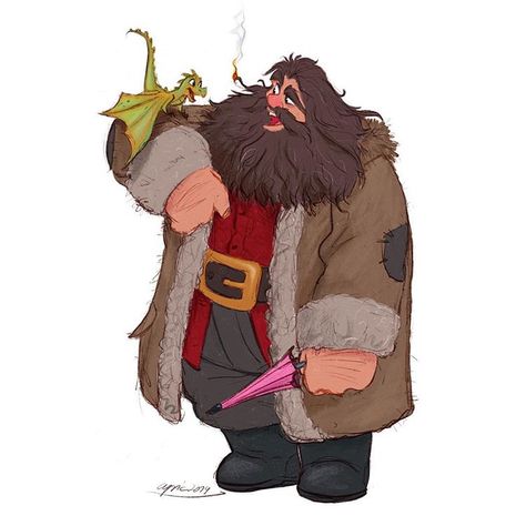 Here is the colored version of Hagrid with his little Babydragon Norbert 😊Hope you like them! SWIPE TO SEE THE WHOLE PICTURE. 😉 . . . . . .… Art Harry Potter, Rubeus Hagrid, Harry Potter Items, Harry Potter Illustrations, Shrink Art, Harry Potter Obsession, Wizarding World Of Harry Potter, Harry Potter Fan Art, Harry Potter Characters