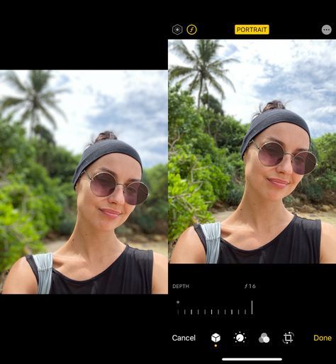 Screenshots: How to adjust the background blur on iPhone 11 How To Blur The Background In Pictures, How To Blur Background With Iphone, How To Blur Photos On Iphone, How To Blur Photos, Cute Medium Haircuts, Iphone Tips And Tricks, Blur Picture, Background Blur, How To Fade