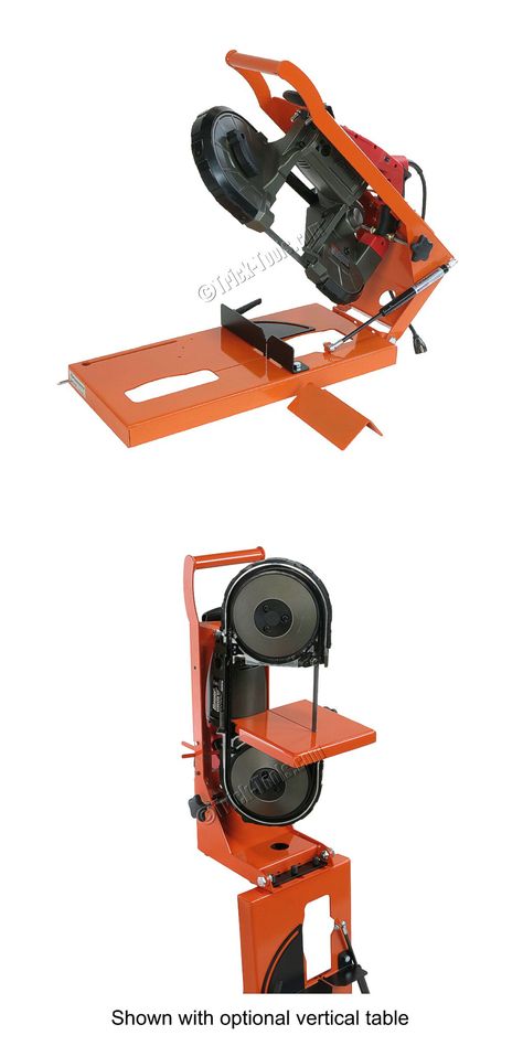 Portaband Pro models for Milwaukee, DeWalt, and Bauer/Harbor Freight portable band saws. Use with optional vertical table or as a chop saw. Metal Band Saw, Band Saws, Portable Band Saw, Used Woodworking Tools, Welding Shop, Woodworking Tools For Beginners, Chop Saw, Harbor Freight Tools, Essential Woodworking Tools