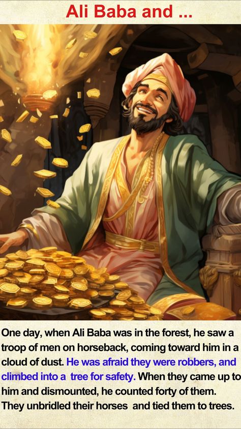 Ali Baba and the Forty Thieves #storytelling #learnenglish #alibaba #alibabaandthefortythieves Ali Baba And The Forty Thieves, Alibaba And 40 Thieves, Graduation Backdrop, Ali Baba, English Story, One Thousand, Story Telling, Arabian Nights, Short Story