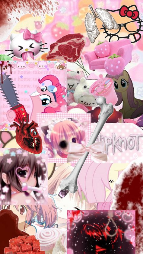 Creepy Cute Core Wallpaper, Cutegore Wallpaper Phone Blood, Cute Gore Wallper Phone, Yanderecore Aesthetic Wallpaper, Cute Gore Wallpers, Pastel Gore Wallpapers, Creepy Cute Wallpaper, Cutegore Wallpaper, Cutecore Gore