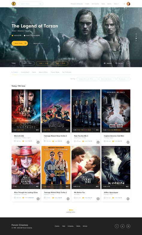 Forum cinemas Web Ideas, Blog Website Design, Website Design Wordpress, Movie Website, Movie Blog, Logo Redesign, Website Design Layout, Movie Themes, Web Graphic Design