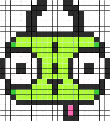 Gir Invader Zim Pixel Art, Gir Perler Bead Pattern, Gir Invader Zim Perler Beads, Emo Kandi Patterns, Invader Zim Perler Bead Patterns, Gir Pixel Art Invader Zim, Gir Kandi Pattern, Invader Zim Perler Beads, Gir Perler Bead