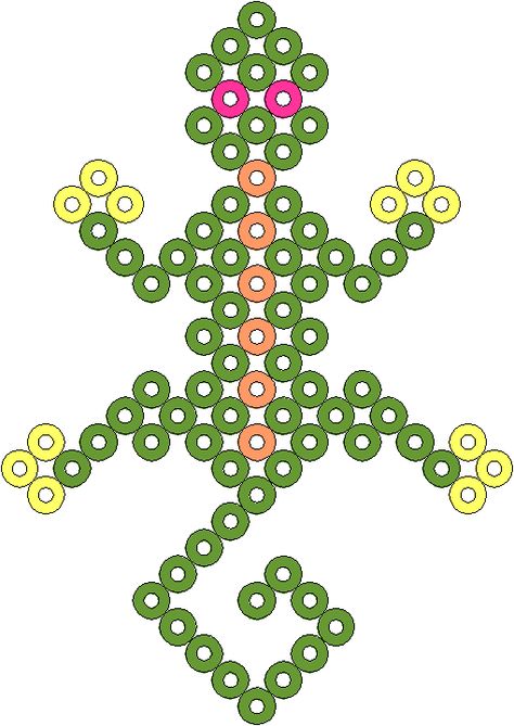 Lizard Perler Bead Patterns, Gecko Art, Bead Lizard, Pony Bead Animals, Melt Beads Patterns, Pearl Beads Pattern, Beading For Kids, Fuse Bead Patterns, Fusion Beads