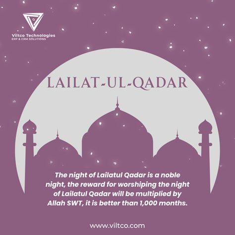 Laylat-ul-Qadr is otherwise known as the Night of Power 💥 During this night, Angel Jibril revealed the Holy Qur'an’s first verses to the Prophet Muhammad (PBUH). This night falls within Ramadan’s final 10 days, and although the exact date is unidentified, it is commonly thought of as the Holy month’s 27th day. This is a night of great commemoration and devotion to Allah (SWT) and places higher than that of 1,000 months. #viltco #viltcotechnologies #ramzankareem #ShabEQadar #ramadan2023 Shab E Qadar, Night Angel, The Prophet, Prophet Muhammad, Holy Quran, Ramadan, Worship, Quran, 10 Days