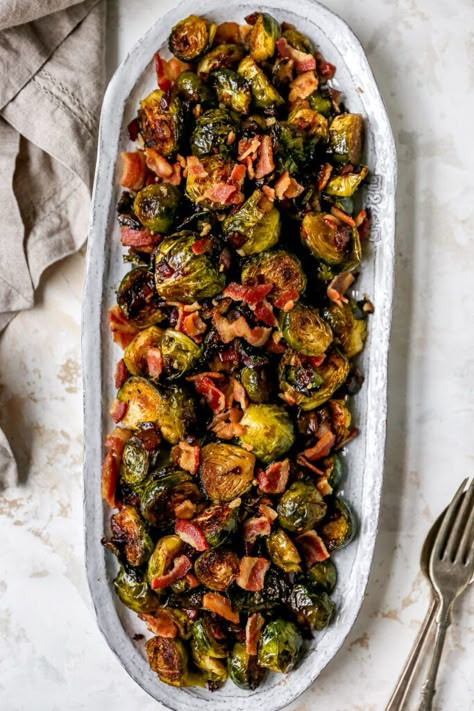 Roasted Brussel Sprouts With Bacon And Onion, Roast Brussel Sprouts With Bacon, Veggies With Bacon, Roasted Brussel Sprout Recipes With Bacon, Baked Brussel Sprout Recipes With Bacon, Fancy Brussel Sprout Recipes, Brussel Sprouts Bacon Balsamic, Brussel Sprout And Bacon Recipes, Brussell Sprouts Recipes Roasted