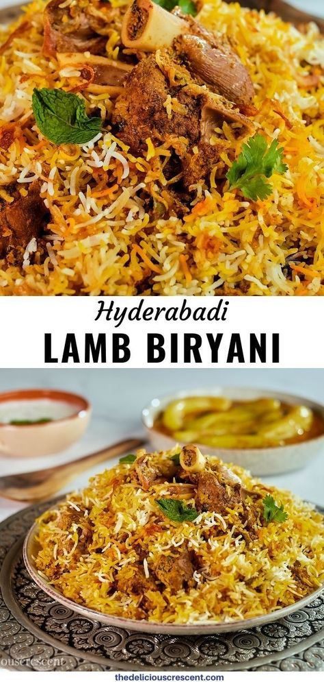 Lamb Biryani Recipe Easy, Lamb Breyani Recipes, Hyderabad Biryani Recipe, Lamb Biryani Recipe Indian, Lamb Rice Recipes, Pakistan Cuisine, Best Mutton Biryani Recipe, Lamb Biryani Recipe, Lamb And Rice