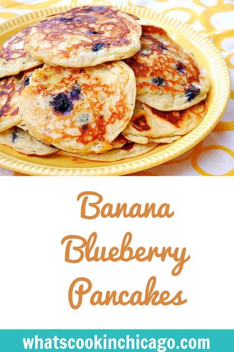 Banana Blueberry Pancakes #pancakes #breakfast #recipes Banana Blueberry Pancakes, Blueberry Pancakes Recipe, Pancakes Pancakes, Kids Breakfast, Pancakes Breakfast, Lactose Free Recipes, Blueberry Pancakes, Kid Food, Banana Blueberry