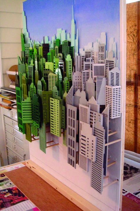 Megan Berkheiser and Mike Caldwell explain how they made the model featured in our spring poster. 3 Dimensional Paper Art, Architecture Origami, Cardboard City, Spring Poster, Origami Architecture, 3d City, Paper City, Happy Earth Day, Origami Design