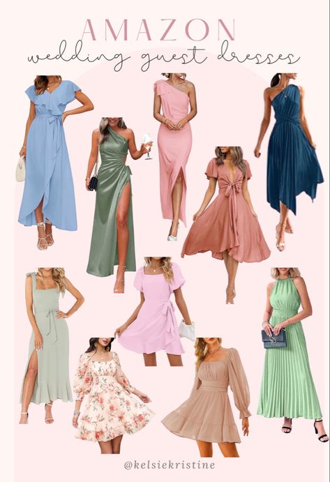 Amazon wedding guest dresses Summer Wedding Dress Guest Ideas, Spring Color Dresses For Wedding Guest, Beach Wedding Outfits For Guests Woman, Wedding Guest Dress For March, Dress For Spring Wedding Guest, Wedding Shower Guest Outfit Spring, Spring Outdoor Wedding Guest Dress, Wedding Guest Dress Spring 2024, Spring 2024 Wedding Guest Dresses