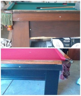 Refurbish Pool Table : 9 Steps - Instructables How To Refelt A Pool Table, Painted Pool Table, Pool Table Top, Pool Stuff, Stripping Paint, 50 Years Ago, Pool Table, My Father, Table Legs