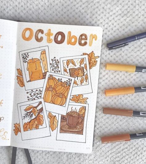 October Bujo Cover, October Bullet Journal Ideas, October Bullet Journal Cover, Bullet Journal Cover Page Ideas, October Bujo, Journal Cover Page Ideas, October Bullet Journal, Bujo Cover, Bullet Journal October