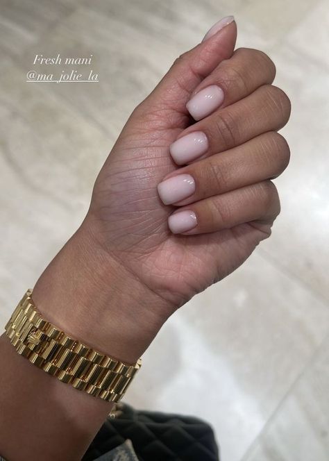 Lori Harvey Short Nails, Kim Kardashian Nails Manicures, Russian Manicure Short Nails, Kim Kardashian Nails, Short Manicure, Short Classy Nails, Kardashian Nails, Teaira Walker, Nails Biab