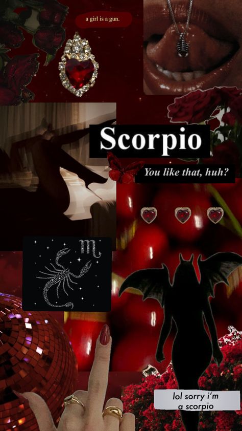 #scorpioaesthetic #scorpio #red #astrology #vibes #baddie #wallpaper #fyp #collageart Scorpio Fashion, Scorpio Aesthetic, Baddie Wallpaper, Scorpio Art, Astrology Scorpio, Scorpio Birthday, Scorpio Girl, Scorpio Love, Android Wallpaper Art