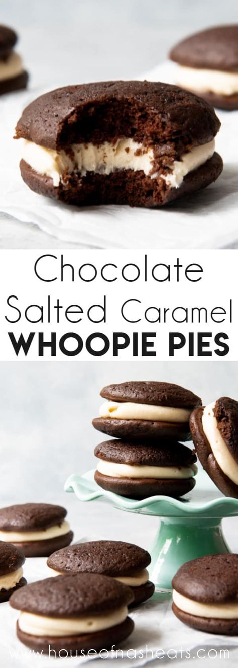 Salted Caramel Filling, Whoopie Pie Filling, Weight Watcher Desserts, Salted Caramel Frosting, Salted Caramels, Whoopie Pie Recipe, Chocolate Whoopie Pies, Caramel Filling, Coconut Dessert